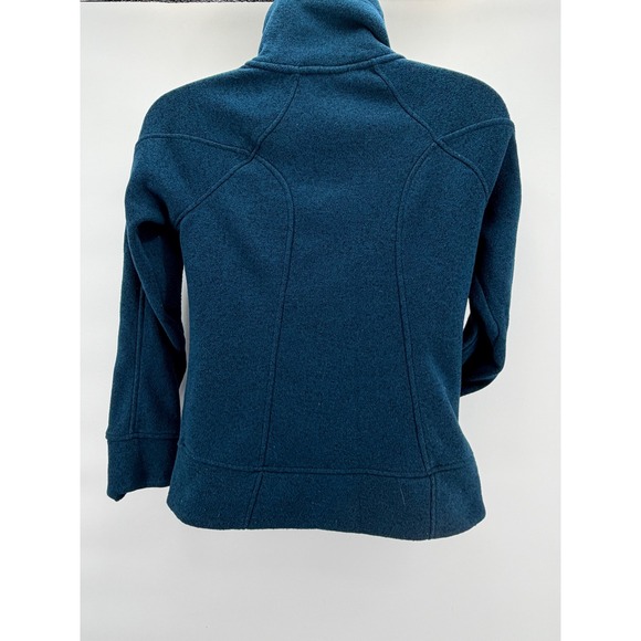 Avalanche Women's S Full Zip Fleece Jacket Teal Blue Sweater Knit Thumbholes - Picture 3 of 8